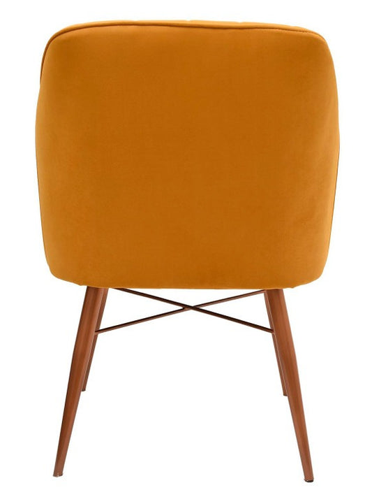 Modern Mustard Yellow Accent Chair – Upholstered Armchair for Living Room & Dining Area