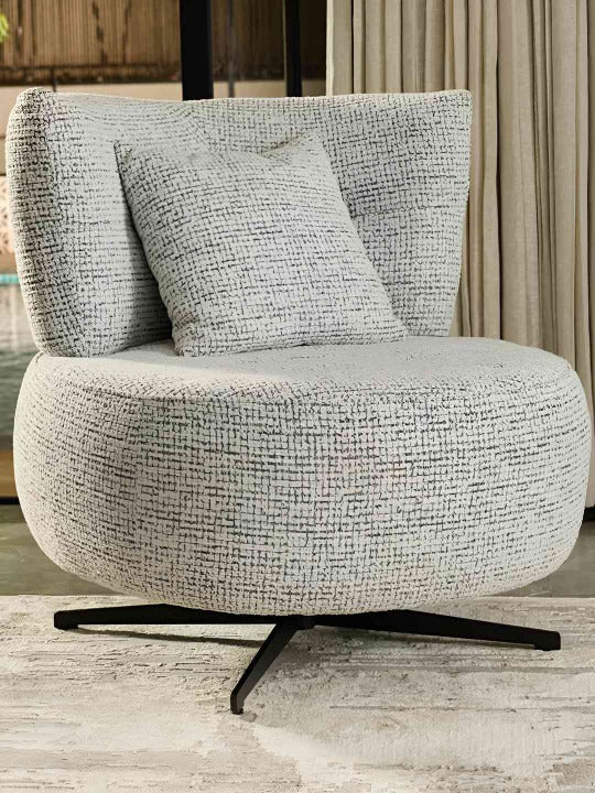 Luxury Bouclé Lounge Accent Chair – Modern Swivel Armchair for Living Room & Bedroom