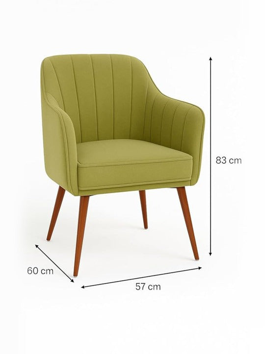 Modern Green Accent Armchair – Upholstered Single Sofa Chair for Living Room & Bedroom